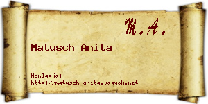 Matusch Anita névjegykártya